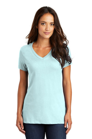 District Women's Perfect Weight V-Neck Tee (Seaglass Blue)