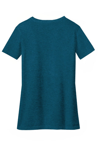 District Women's Perfect Blend CVC V-Neck Tee (Deep Turquoise Fleck)