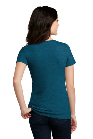 District Women's Perfect Blend CVC V-Neck Tee (Deep Turquoise Fleck)