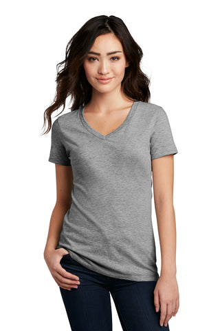 District Women's Perfect Blend CVC V-Neck Tee (Grey Frost)