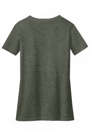 District Women's Perfect Blend CVC V-Neck Tee (Heathered Olive)