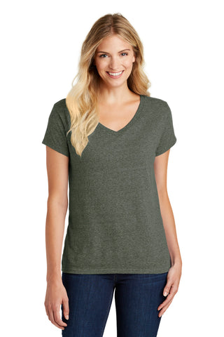 District Women's Perfect Blend CVC V-Neck Tee (Heathered Olive)