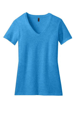 District Women's Perfect Blend CVC V-Neck Tee (Heathered Bright Turquoise)