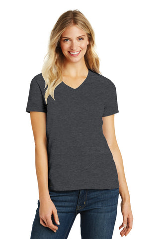 District Women's Perfect Blend CVC V-Neck Tee (Heathered Charcoal)