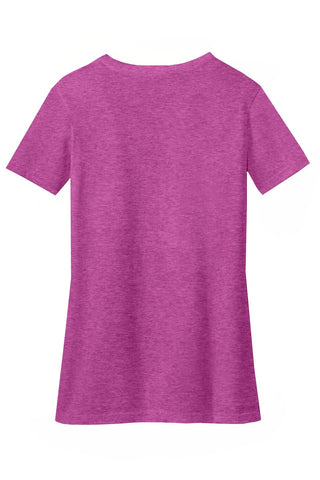 District Women's Perfect Blend CVC V-Neck Tee (Heathered Pink Raspberry)