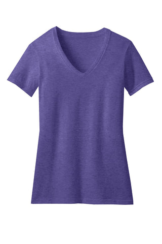 District Women's Perfect Blend CVC V-Neck Tee (Heathered Purple)