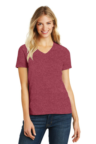 District Women's Perfect Blend CVC V-Neck Tee (Heathered Red)