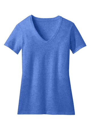 District Women's Perfect Blend CVC V-Neck Tee (Heathered Royal)