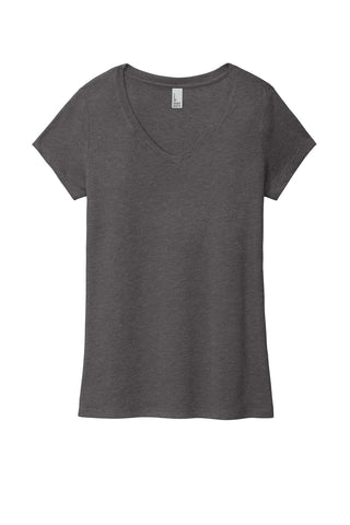 District Women's Perfect Tri V-Neck Tee (Heathered Charcoal)