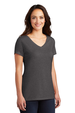 District Women's Perfect Tri V-Neck Tee (Heathered Charcoal)