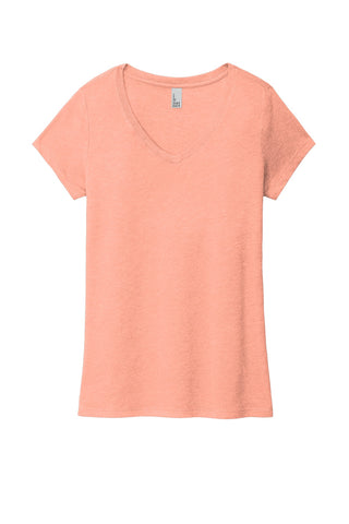 District Women's Perfect Tri V-Neck Tee (Heathered Dusty Peach)