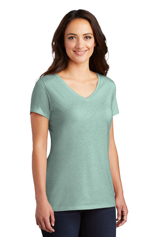District Women's Perfect Tri V-Neck Tee (Heathered Dusty Sage)