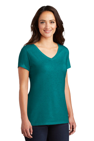 District Women's Perfect Tri V-Neck Tee (Heathered Teal)