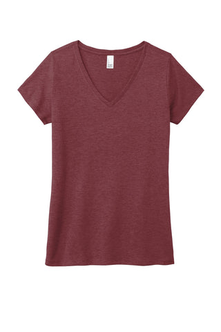 District Women's Perfect Tri V-Neck Tee (Maroon Frost)