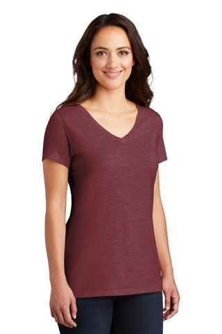 District Women's Perfect Tri V-Neck Tee (Maroon Frost)