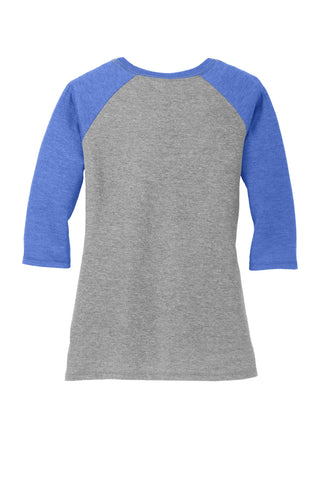 District Women's Perfect Tri 3/4-Sleeve Raglan (Royal Frost/ Grey Frost)