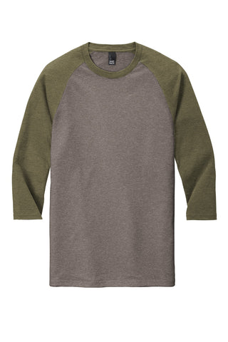 District Perfect Tri 3/4-Sleeve Raglan (Military Green Frost/ Grey Frost)