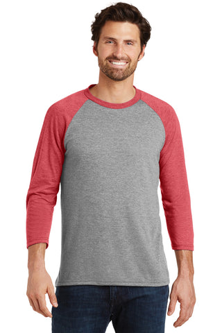 District Perfect Tri 3/4-Sleeve Raglan (Red Frost/ Grey Frost)