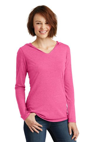 District Women's Perfect Tri Long Sleeve Hoodie (Fuchsia Frost)