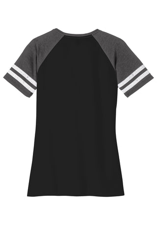 District Women's Game V-Neck Tee (Black/ Heathered Charcoal)