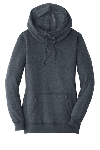 District Women's Lightweight Fleece Hoodie (Heathered Navy)