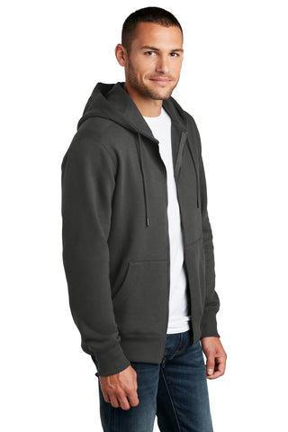 District Perfect Weight Fleece Full-Zip Hoodie (Charcoal)