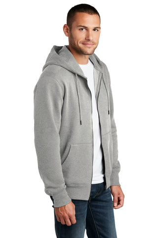 District Perfect Weight Fleece Full-Zip Hoodie (Heathered Steel)