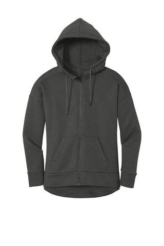 District Women's Perfect Weight Fleece Drop Shoulder Full-Zip Hoodie (Charcoal)