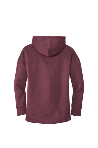 District Women's Perfect Weight Fleece Drop Shoulder Full-Zip Hoodie (Heathered Loganberry)