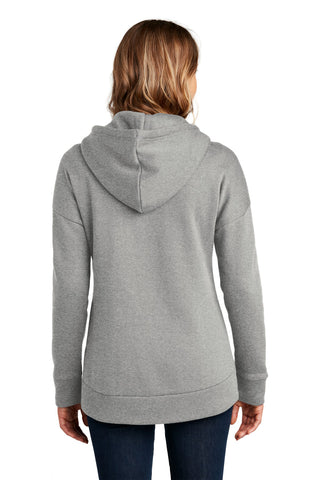 District Women's Perfect Weight Fleece Drop Shoulder Full-Zip Hoodie (Heathered Steel)