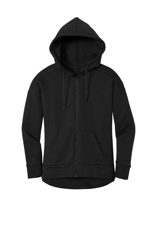 District Women's Perfect Weight Fleece Drop Shoulder Full-Zip Hoodie (Jet Black)