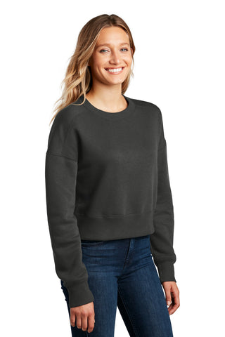 District Women's Perfect Weight Fleece Cropped Crew (Charcoal)