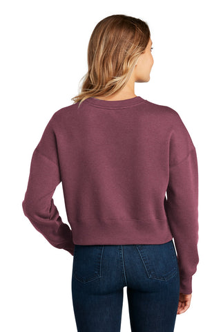 District Women's Perfect Weight Fleece Cropped Crew (Heathered Loganberry)