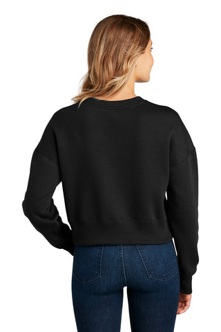 District Women's Perfect Weight Fleece Cropped Crew (Jet Black)