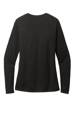 District Women's Perfect Blend CVC Long Sleeve Tee (Black)