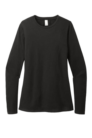 District Women's Perfect Blend CVC Long Sleeve Tee (Black)