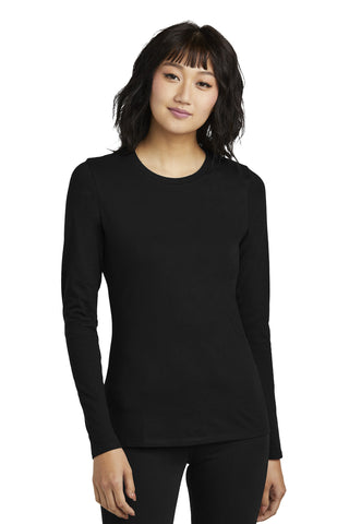 District Women's Perfect Blend CVC Long Sleeve Tee (Black)