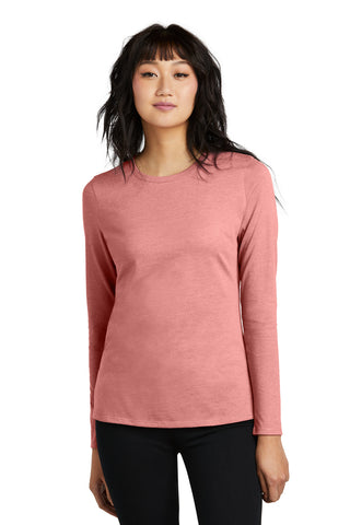 District Women's Perfect Blend CVC Long Sleeve Tee (Blush Frost)