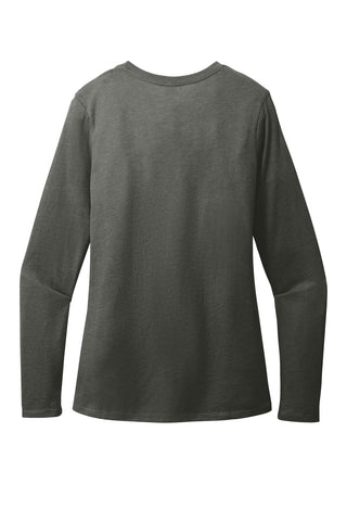 District Women's Perfect Blend CVC Long Sleeve Tee (Heathered Charcoal)