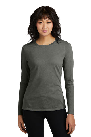 District Women's Perfect Blend CVC Long Sleeve Tee (Heathered Charcoal)