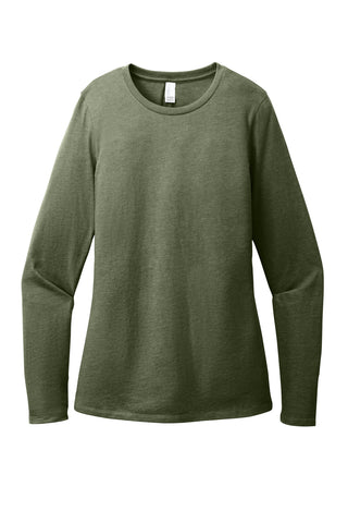District Women's Perfect Blend CVC Long Sleeve Tee (Heathered Olive)