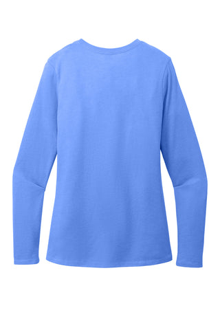 District Women's Perfect Blend CVC Long Sleeve Tee (Heathered Royal)