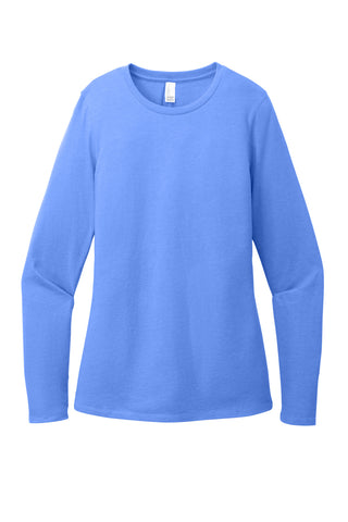 District Women's Perfect Blend CVC Long Sleeve Tee (Heathered Royal)