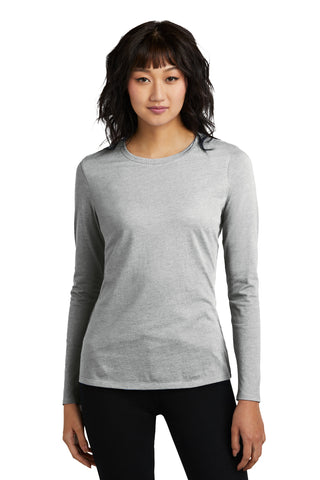 District Women's Perfect Blend CVC Long Sleeve Tee (Light Heather Grey)