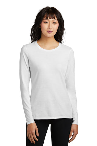 District Women's Perfect Blend CVC Long Sleeve Tee (White)