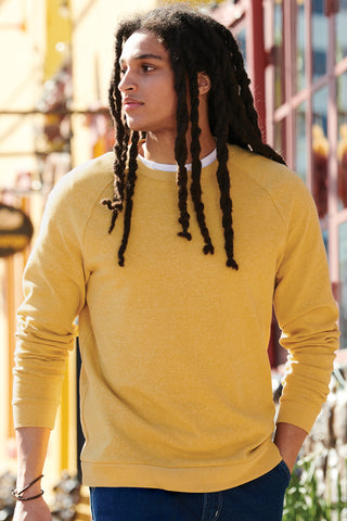 District Perfect Tri Fleece Crewneck Sweatshirt (Ochre Yellow Heather)