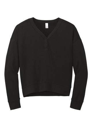 District Women's Perfect Tri Fleece V-Neck Sweatshirt (Black)