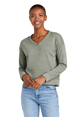 District Women's Perfect Tri Fleece V-Neck Sweatshirt (Grey Frost)