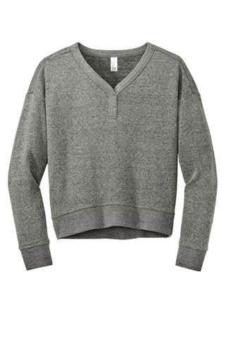 District Women's Perfect Tri Fleece V-Neck Sweatshirt (Heathered Charcoal)