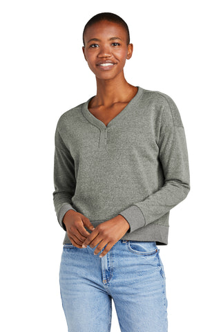 District Women's Perfect Tri Fleece V-Neck Sweatshirt (Heathered Charcoal)